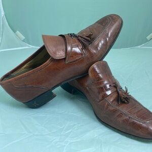 French Shriner Fine Italian Leather Shoe, Light Brown 10.5M